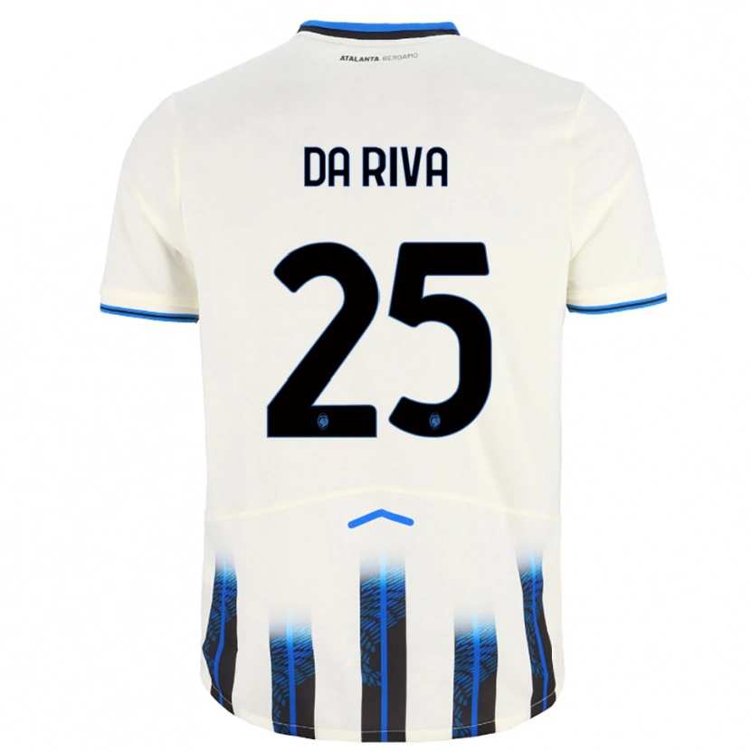 Danxen Bambino Maglia Jacopo Da Riva #25 Bianco Blu Kit Gara Away 2025/26 Maglietta