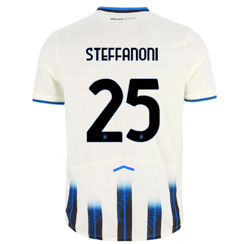 Danxen Bambino Maglia Federico Steffanoni #25 Bianco Blu Kit Gara Away 2025/26 Maglietta