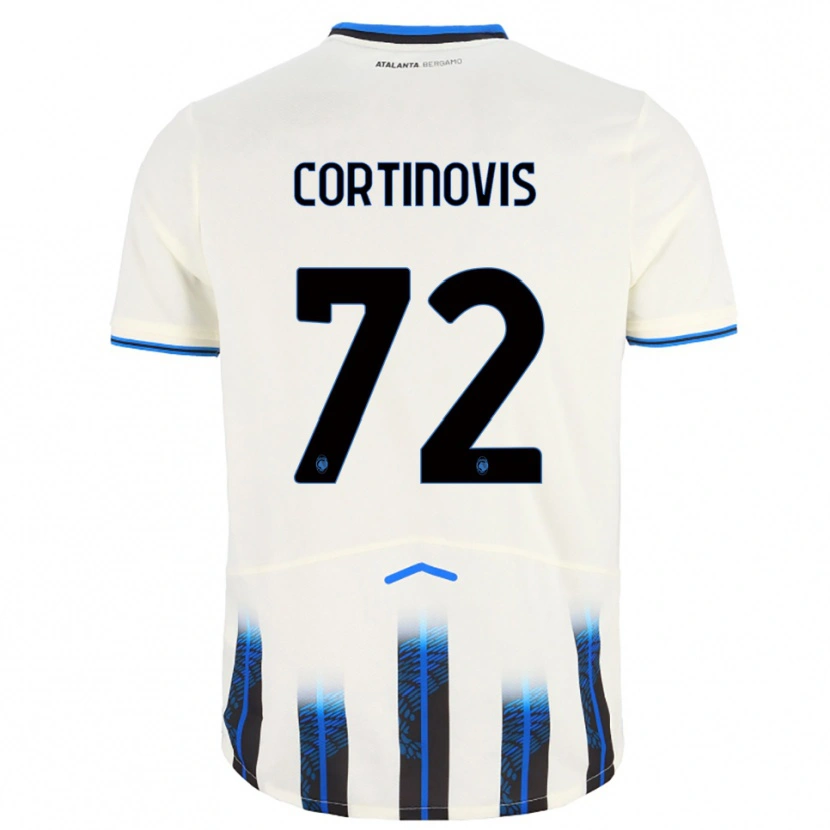 Danxen Bambino Maglia Alessandro Cortinovis #72 Bianco Blu Kit Gara Away 2025/26 Maglietta