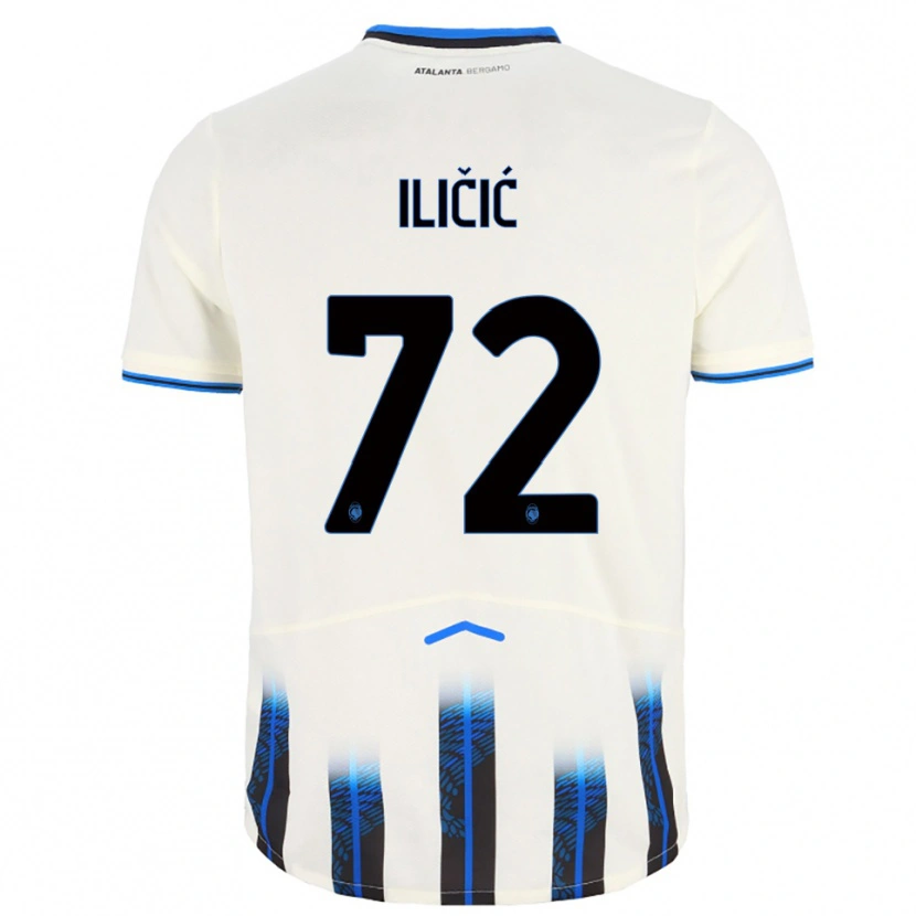 Danxen Bambino Maglia Josip Ilicic #72 Bianco Blu Kit Gara Away 2025/26 Maglietta