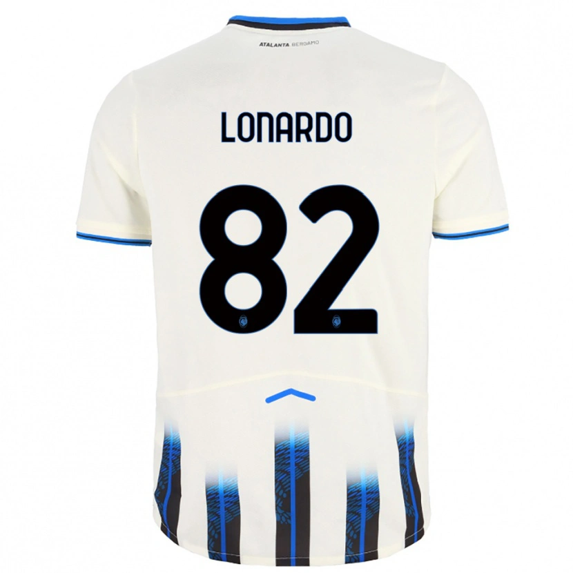Danxen Bambino Maglia Edoardo Lonardo #82 Bianco Blu Kit Gara Away 2025/26 Maglietta