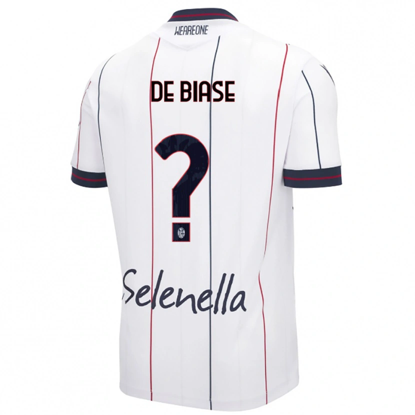 Danxen Bambino Maglia Benedetta De Biase #0 Bianco Blu Royal Kit Gara Away 2025/26 Maglietta