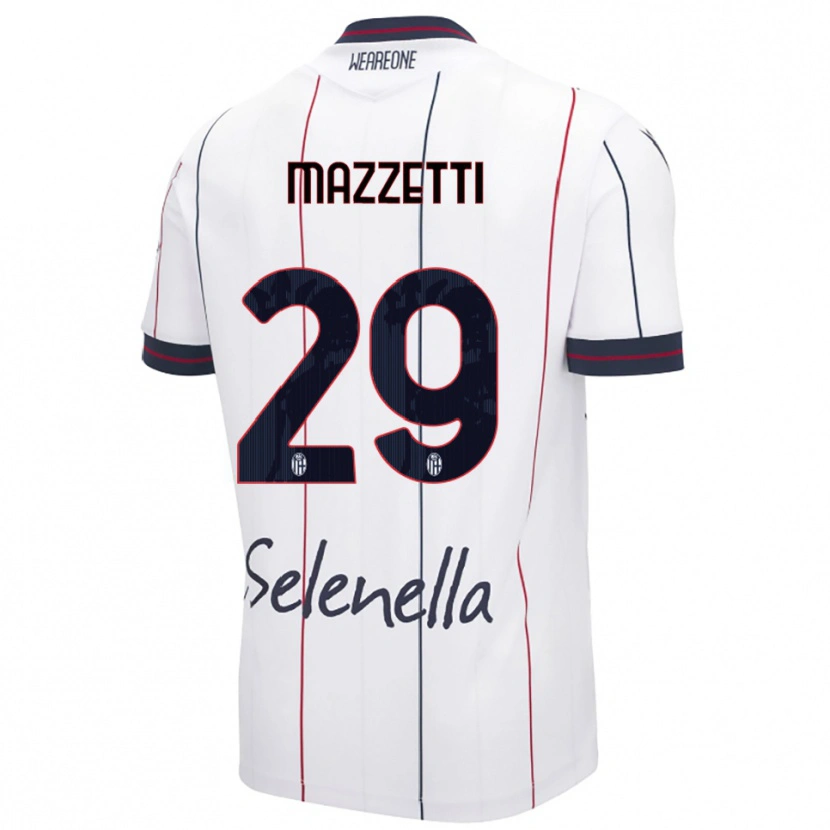 Danxen Bambino Maglia Gabriele Mazzetti #29 Bianco Blu Royal Kit Gara Away 2025/26 Maglietta