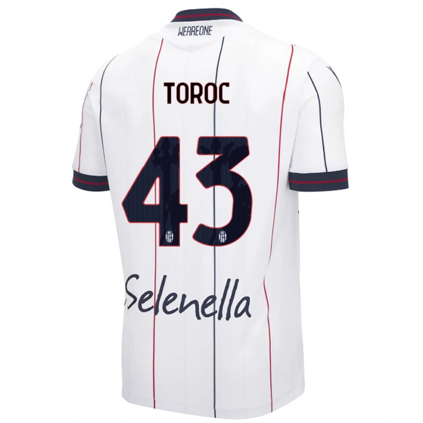 Danxen Bambino Maglia Andrei Toroc #43 Bianco Blu Royal Kit Gara Away 2025/26 Maglietta