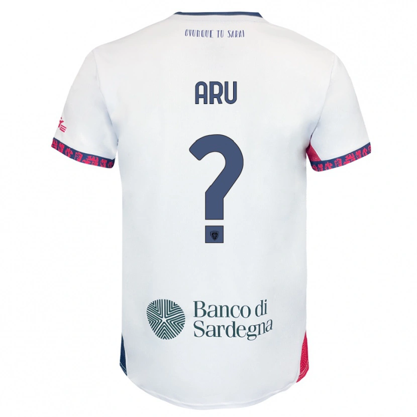 Danxen Bambino Maglia Riccardo Aru #0 Bianco Blu Navy Rosso Kit Gara Away 2025/26 Maglietta
