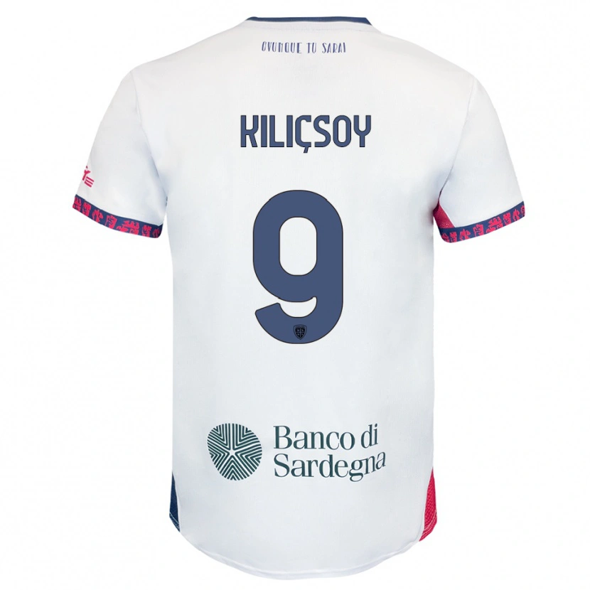 Danxen Bambino Maglia Semih Kılıçsoy #9 Bianco Blu Navy Rosso Kit Gara Away 2025/26 Maglietta