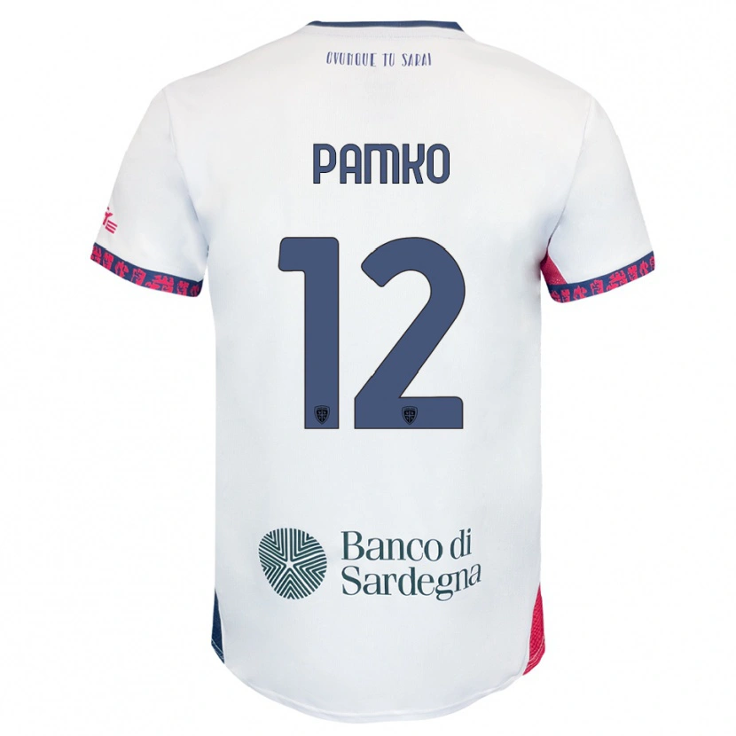 Danxen Bambino Maglia Dmytro Panko #12 Bianco Blu Navy Rosso Kit Gara Away 2025/26 Maglietta