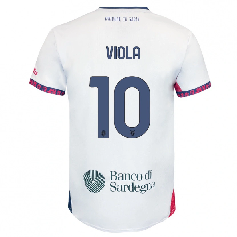 Danxen Bambino Maglia Nicolas Viola #10 Bianco Blu Navy Rosso Kit Gara Away 2025/26 Maglietta