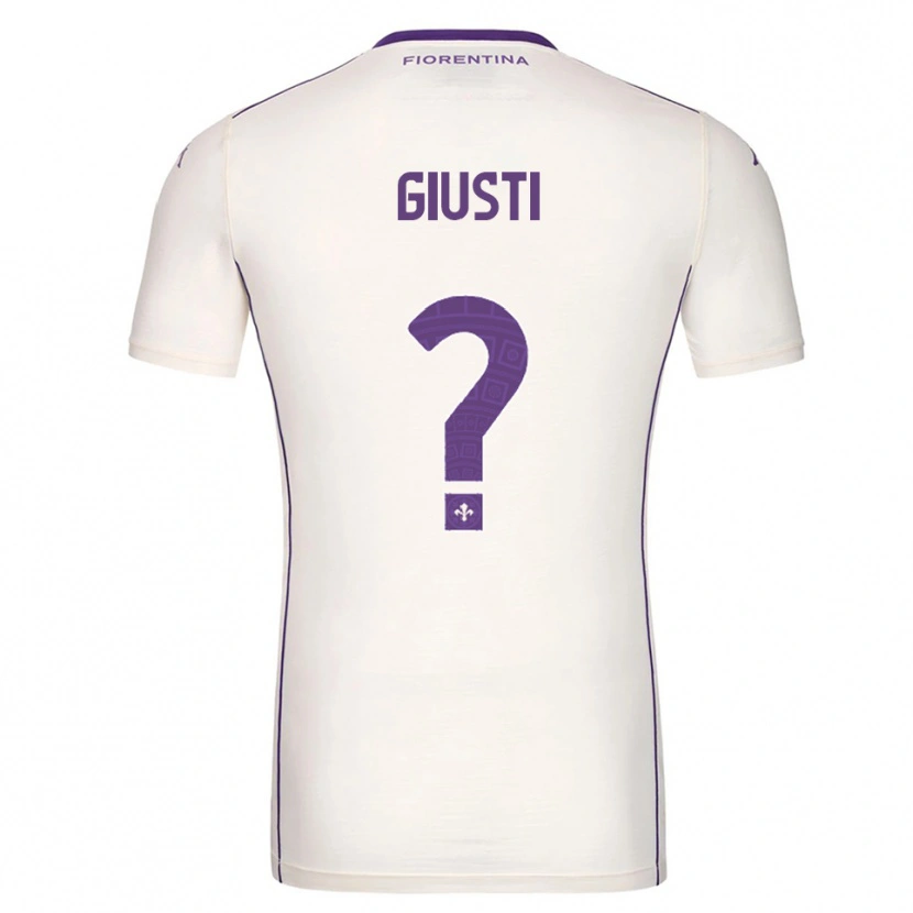 Danxen Bambino Maglia Edoardo Giusti #0 Bianco Viola Rosso Kit Gara Away 2025/26 Maglietta