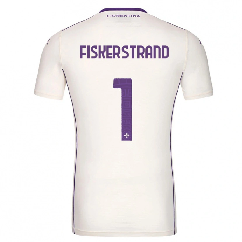 Danxen Bambino Maglia Cecilie Fiskerstrand #1 Bianco Viola Rosso Kit Gara Away 2025/26 Maglietta