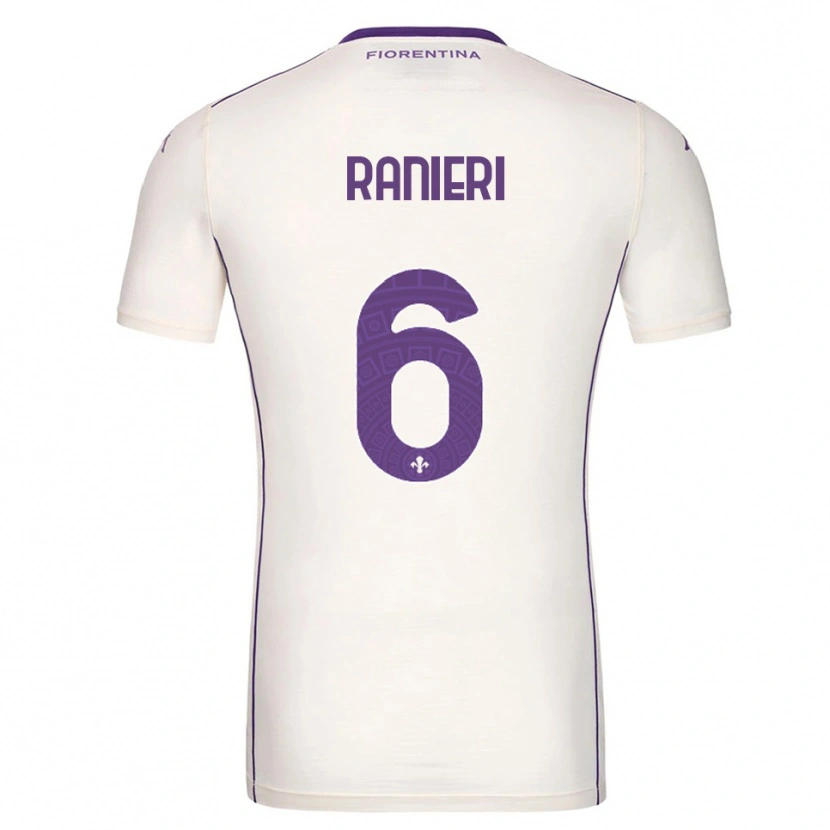 Danxen Bambino Maglia Luca Ranieri #6 Bianco Viola Rosso Kit Gara Away 2025/26 Maglietta