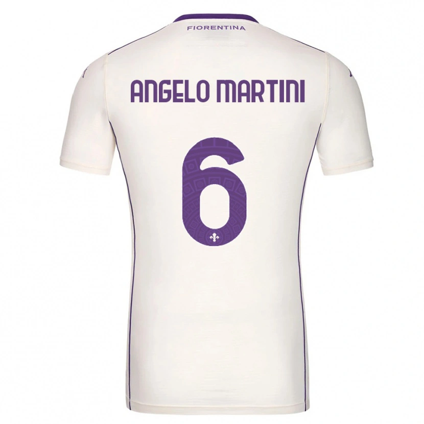 Danxen Bambino Maglia Angelo Martini #6 Bianco Viola Rosso Kit Gara Away 2025/26 Maglietta