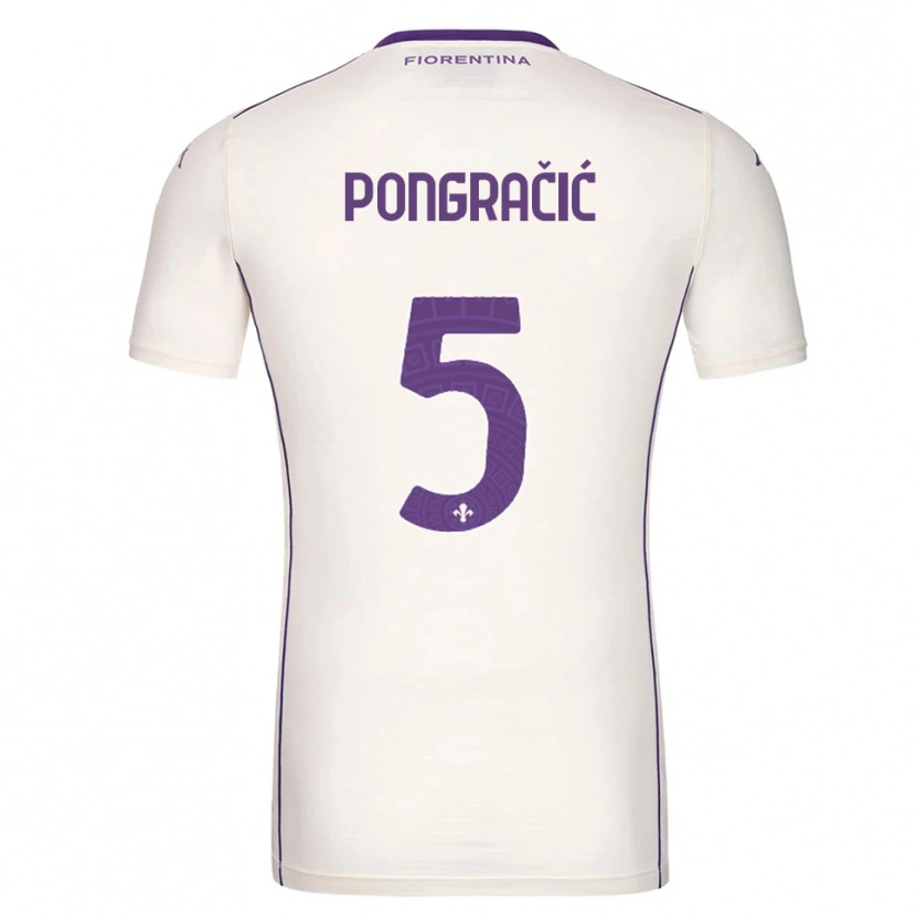 Danxen Bambino Maglia Marin Pongracic #5 Bianco Viola Rosso Kit Gara Away 2025/26 Maglietta