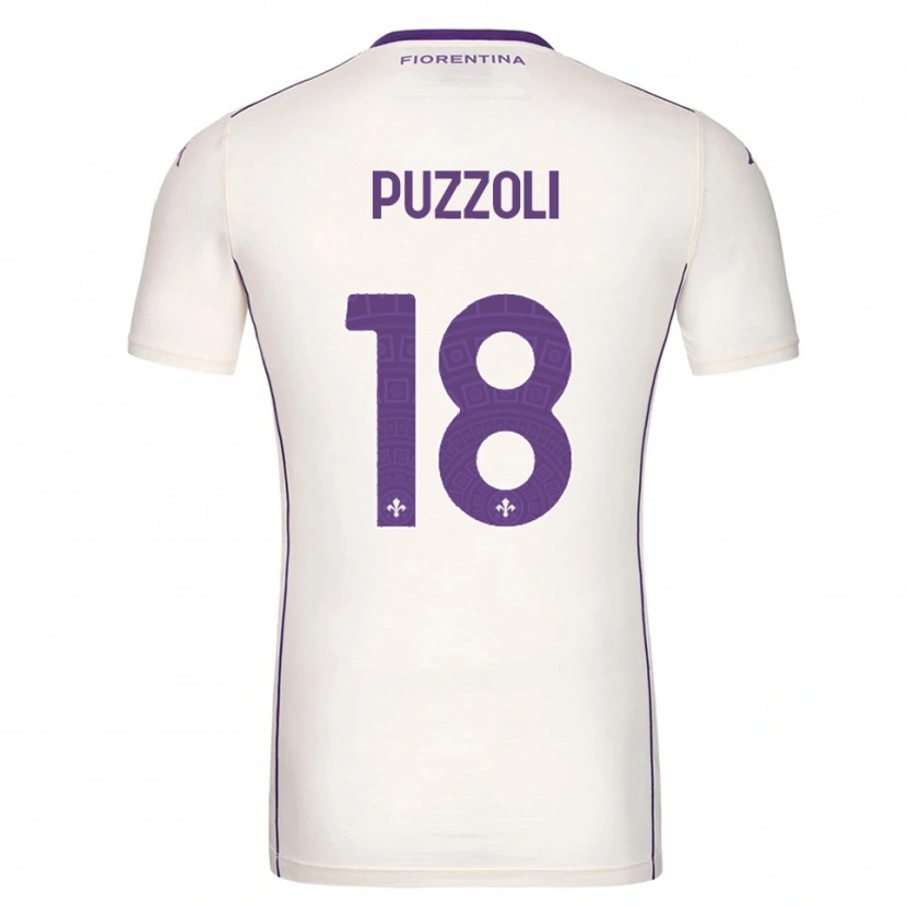 Danxen Bambino Maglia Giorgio Puzzoli #18 Bianco Viola Rosso Kit Gara Away 2025/26 Maglietta