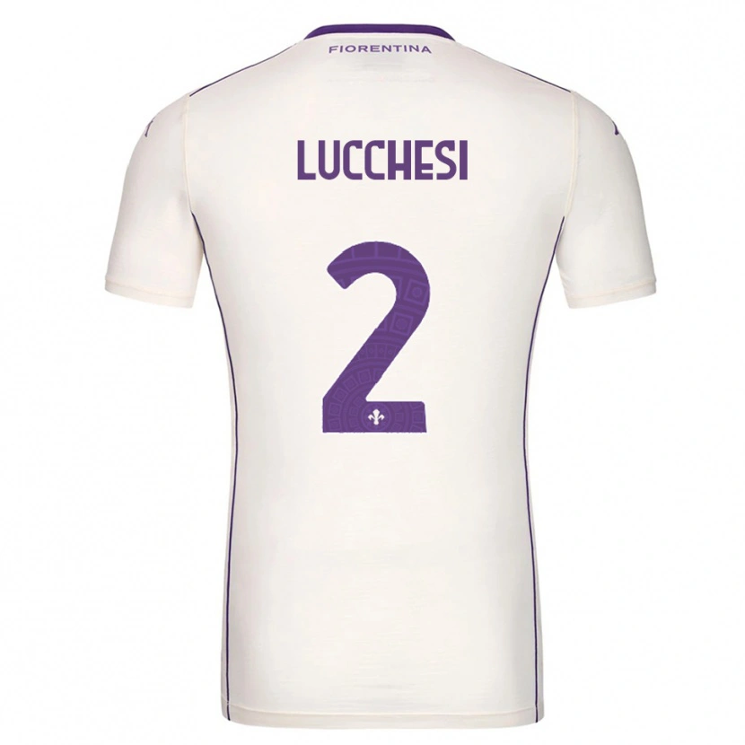 Danxen Bambino Maglia Andrea Lucchesi #2 Bianco Viola Rosso Kit Gara Away 2025/26 Maglietta