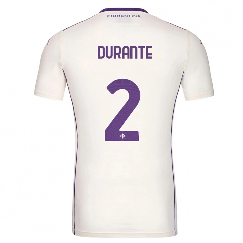 Danxen Bambino Maglia Francesca Durante #2 Bianco Viola Rosso Kit Gara Away 2025/26 Maglietta