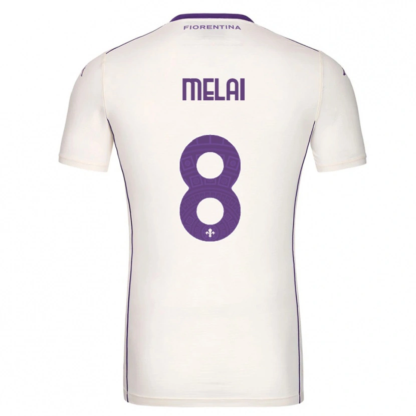 Danxen Bambino Maglia Christian Melai #8 Bianco Viola Rosso Kit Gara Away 2025/26 Maglietta