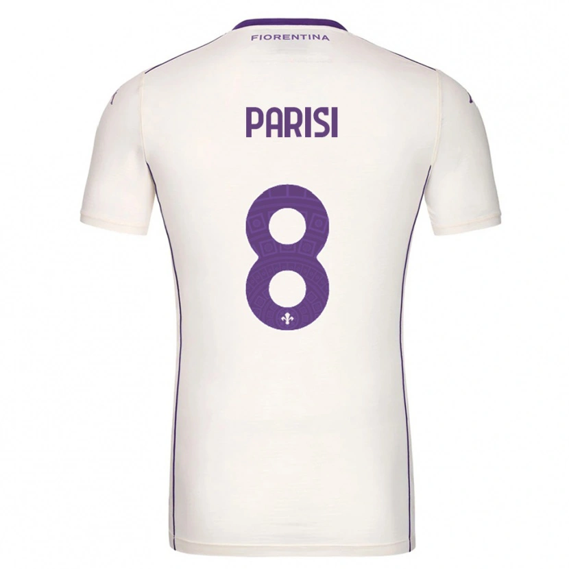 Danxen Bambino Maglia Alice Parisi #8 Bianco Viola Rosso Kit Gara Away 2025/26 Maglietta