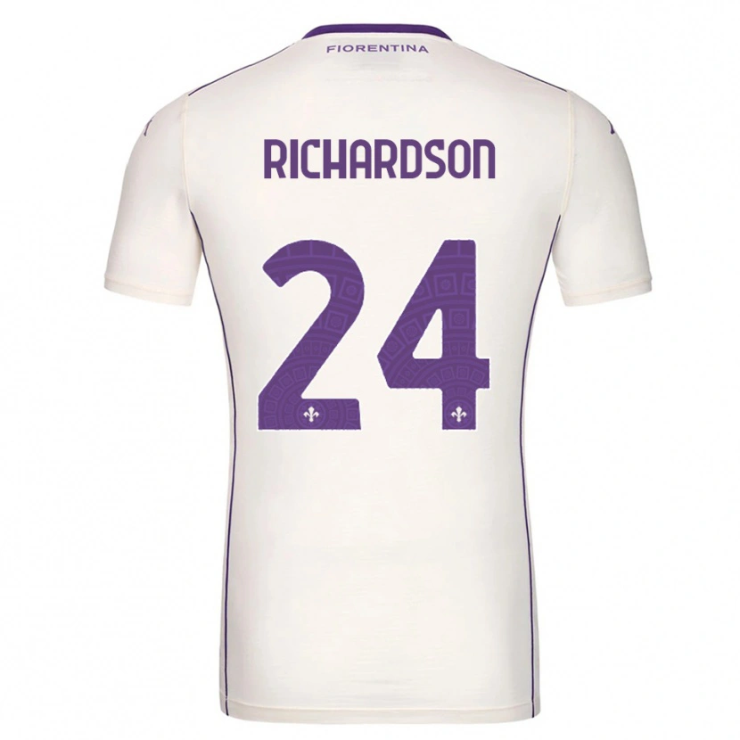 Danxen Bambino Maglia Amir Richardson #24 Bianco Viola Rosso Kit Gara Away 2025/26 Maglietta