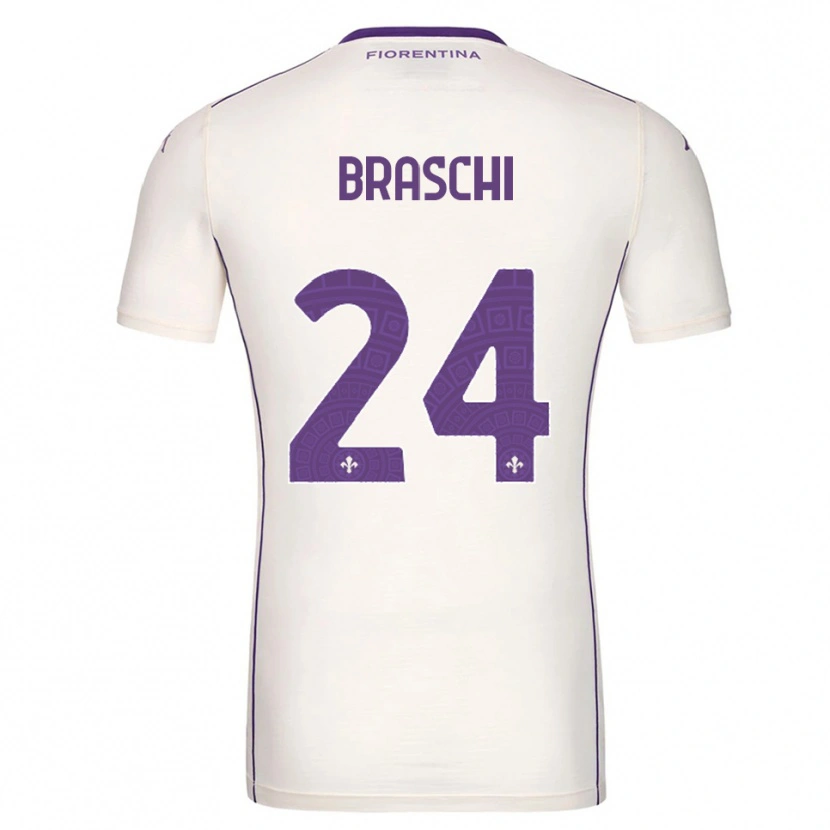 Danxen Bambino Maglia Riccardo Braschi #24 Bianco Viola Rosso Kit Gara Away 2025/26 Maglietta
