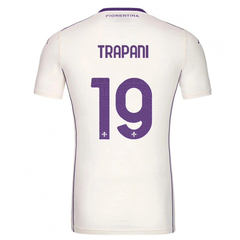 Danxen Bambino Maglia Niccolò Trapani #19 Bianco Viola Rosso Kit Gara Away 2025/26 Maglietta