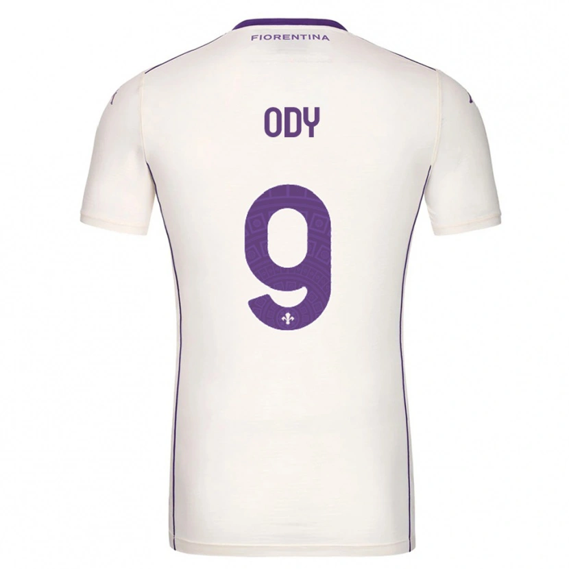 Danxen Bambino Maglia Edwin Ody #9 Bianco Viola Rosso Kit Gara Away 2025/26 Maglietta