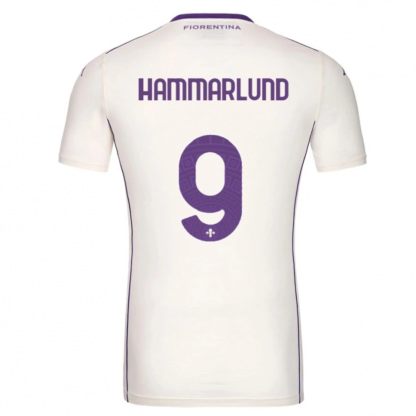 Danxen Bambino Maglia Pauline Hammarlund #9 Bianco Viola Rosso Kit Gara Away 2025/26 Maglietta