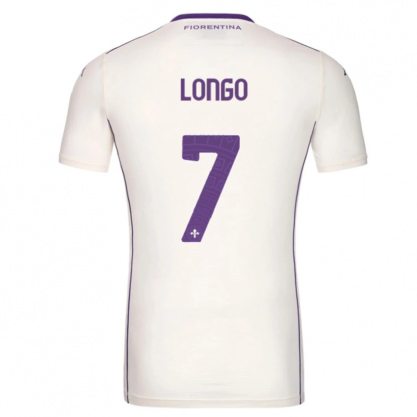 Danxen Bambino Maglia Miriam Chiara Longo #7 Bianco Viola Rosso Kit Gara Away 2025/26 Maglietta