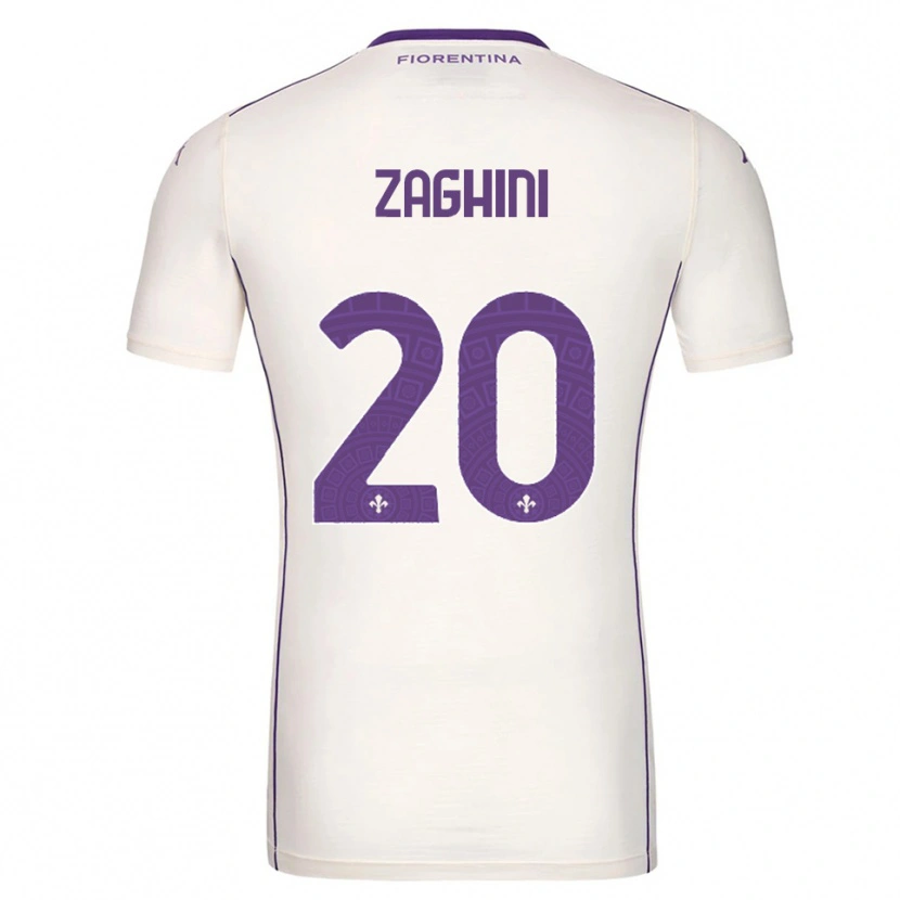 Danxen Bambino Maglia Alice Zaghini #20 Bianco Viola Rosso Kit Gara Away 2025/26 Maglietta