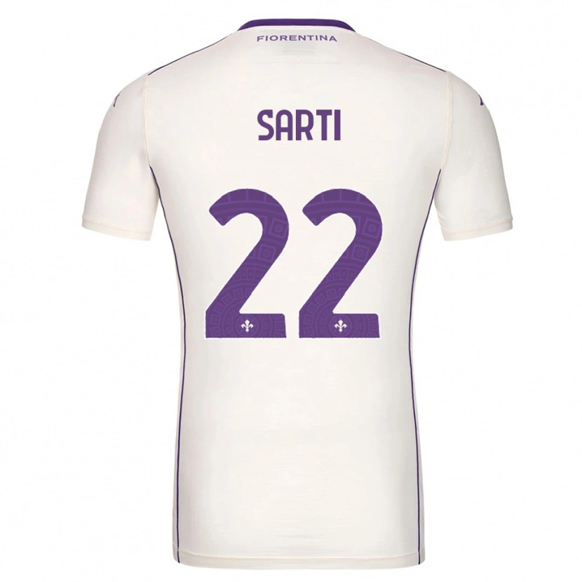 Danxen Bambino Maglia Alessia Sarti #22 Bianco Viola Rosso Kit Gara Away 2025/26 Maglietta