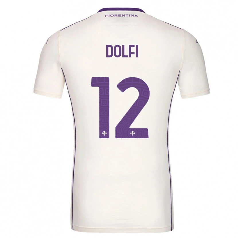 Danxen Bambino Maglia Brando Dolfi #12 Bianco Viola Rosso Kit Gara Away 2025/26 Maglietta