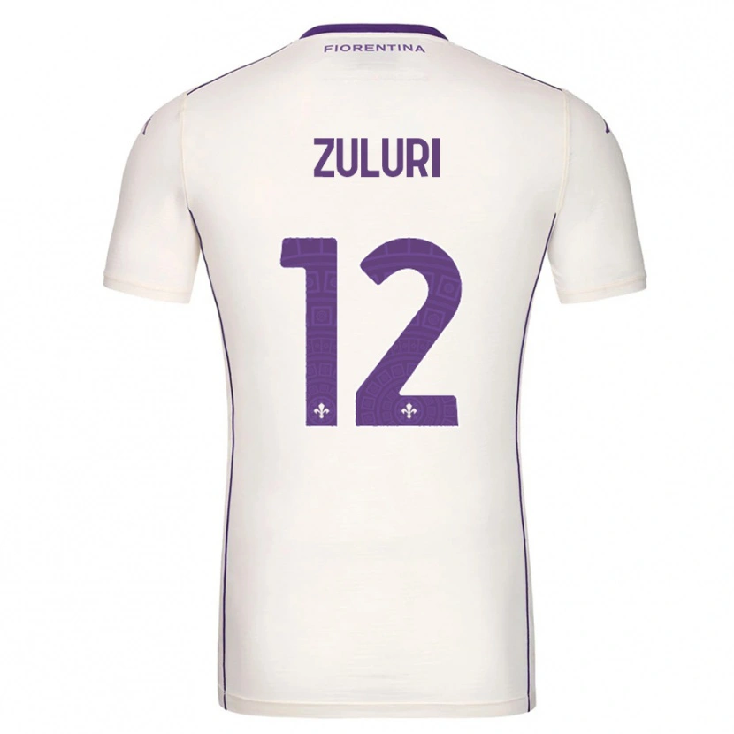 Danxen Bambino Maglia Athena Zuluri #12 Bianco Viola Rosso Kit Gara Away 2025/26 Maglietta