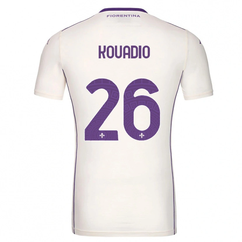 Danxen Bambino Maglia Eddy Kouadio #26 Bianco Viola Rosso Kit Gara Away 2025/26 Maglietta