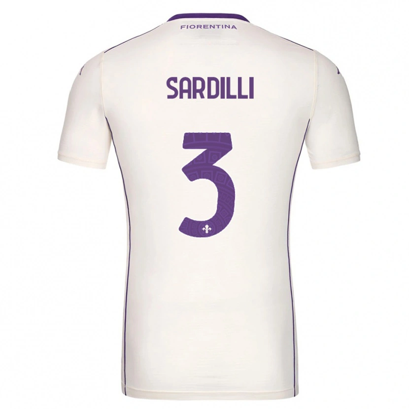 Danxen Bambino Maglia Davide Sardilli #3 Bianco Viola Rosso Kit Gara Away 2025/26 Maglietta
