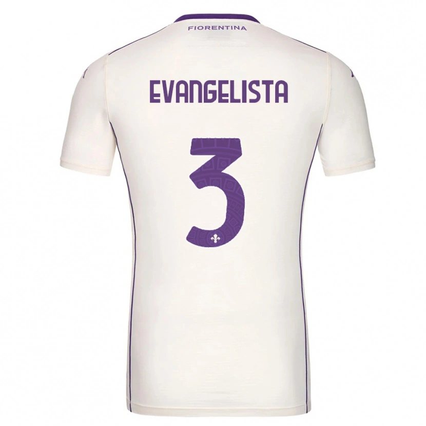 Danxen Bambino Maglia Carlo Evangelista #3 Bianco Viola Rosso Kit Gara Away 2025/26 Maglietta