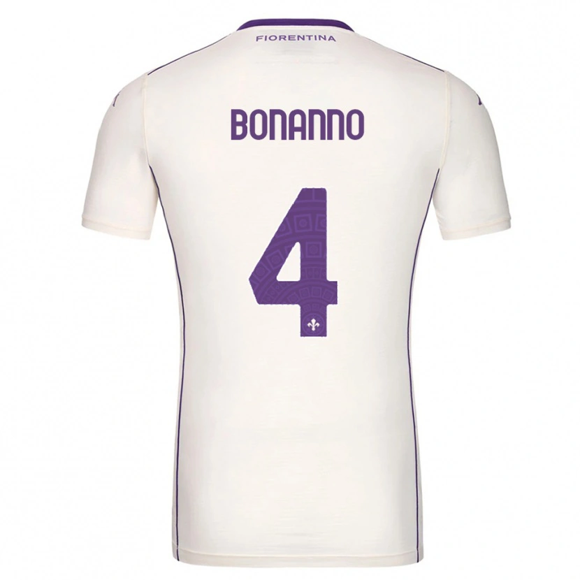 Danxen Bambino Maglia Piergiorgio Bonanno #4 Bianco Viola Rosso Kit Gara Away 2025/26 Maglietta