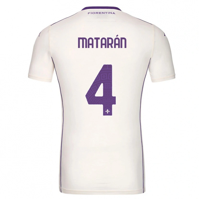 Danxen Bambino Maglia Federico Matarán #4 Bianco Viola Rosso Kit Gara Away 2025/26 Maglietta