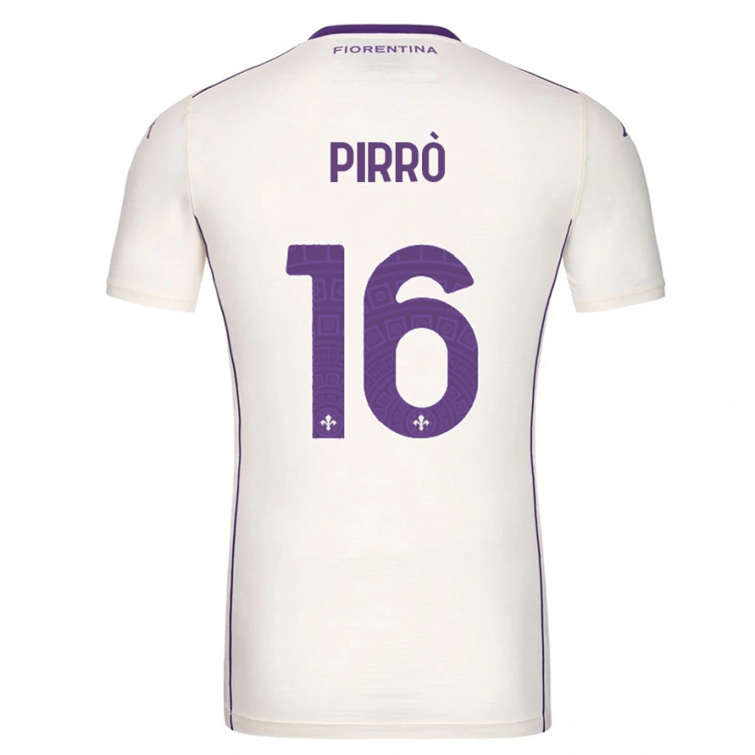 Danxen Bambino Maglia Antonio Pirrò #16 Bianco Viola Rosso Kit Gara Away 2025/26 Maglietta
