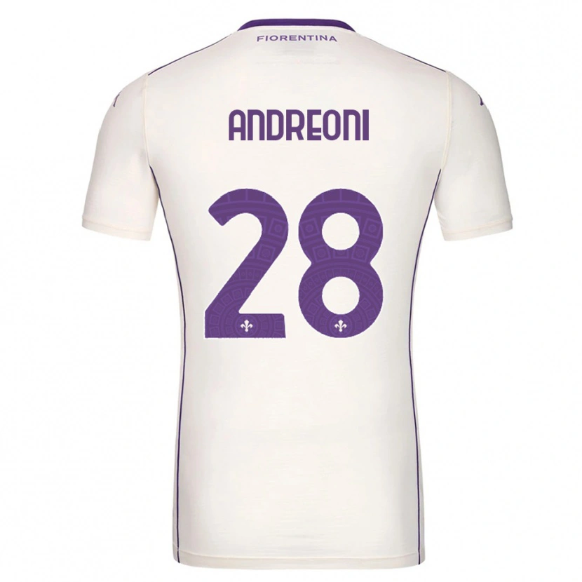 Danxen Bambino Maglia Caterina Andreoni #28 Bianco Viola Rosso Kit Gara Away 2025/26 Maglietta