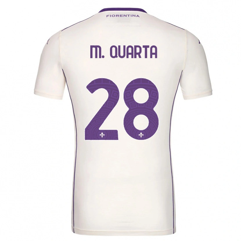 Danxen Bambino Maglia Lucas Martinez Quarta #28 Bianco Viola Rosso Kit Gara Away 2025/26 Maglietta