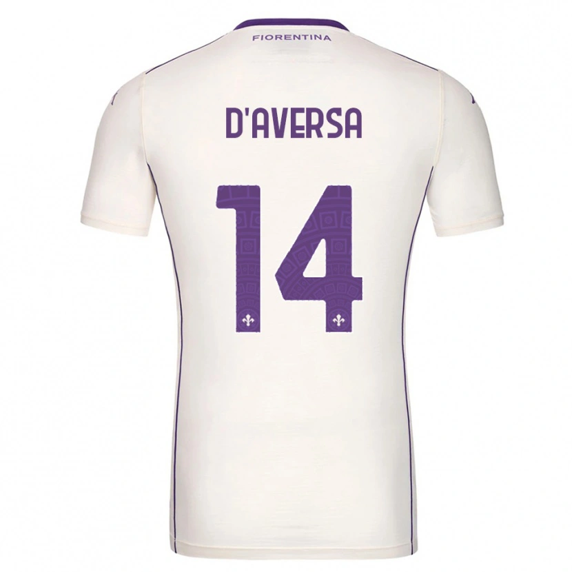 Danxen Bambino Maglia Simone D'aversa #14 Bianco Viola Rosso Kit Gara Away 2025/26 Maglietta