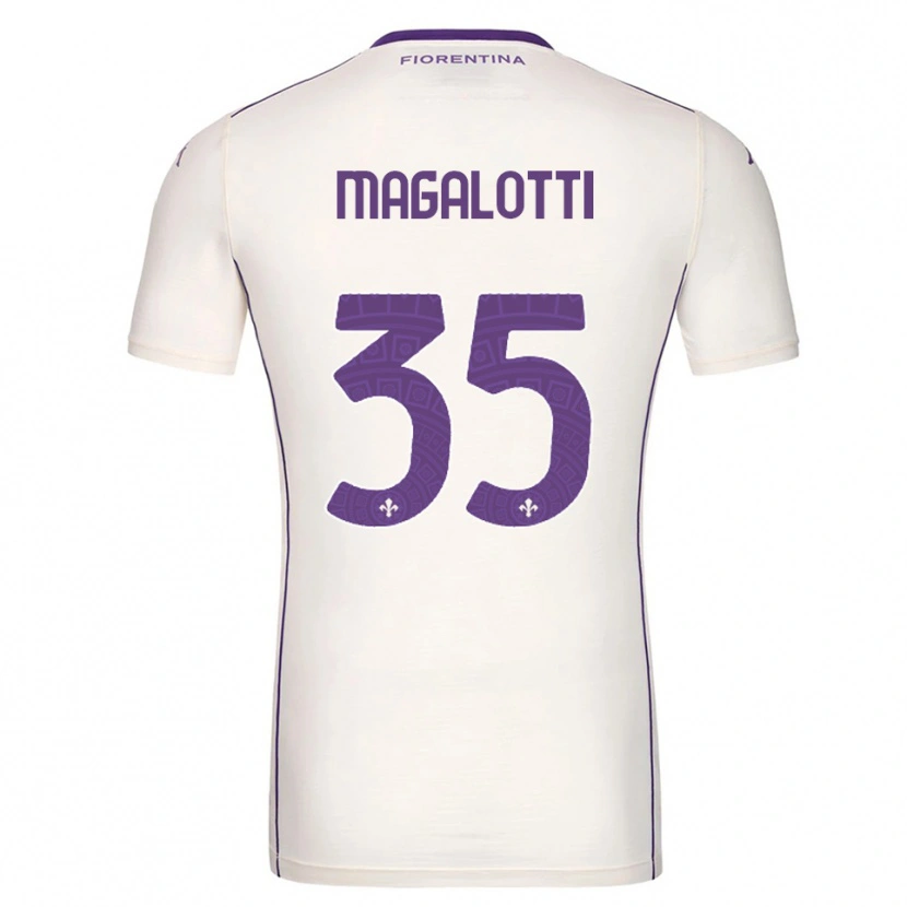 Danxen Bambino Maglia Mattia Magalotti #35 Bianco Viola Rosso Kit Gara Away 2025/26 Maglietta