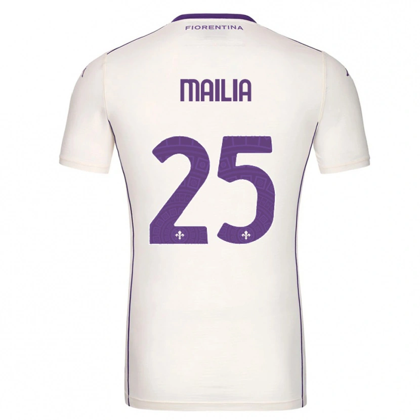 Danxen Bambino Maglia Siria Mailia #25 Bianco Viola Rosso Kit Gara Away 2025/26 Maglietta