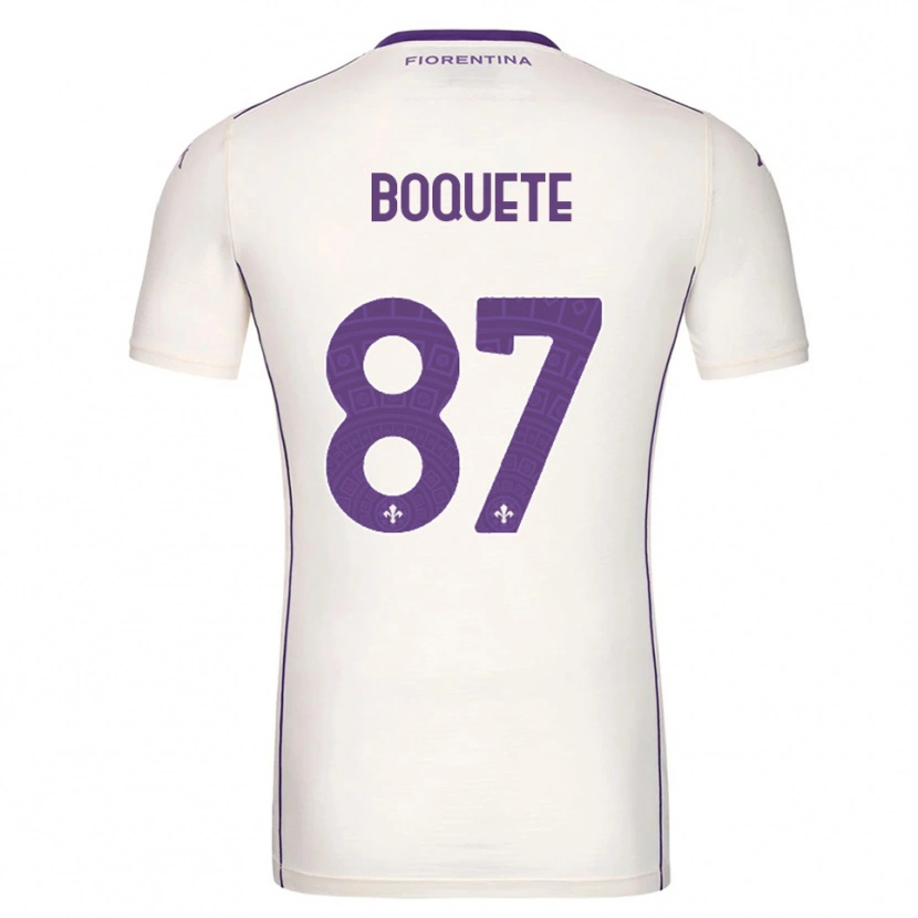 Danxen Bambino Maglia Verónica Boquete #87 Bianco Viola Rosso Kit Gara Away 2025/26 Maglietta