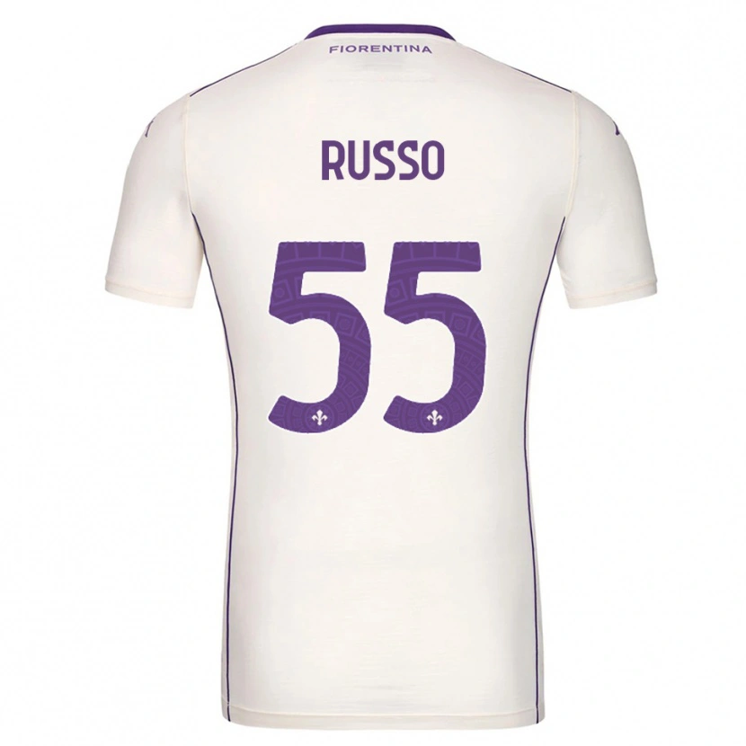 Danxen Bambino Maglia Federica Russo #55 Bianco Viola Rosso Kit Gara Away 2025/26 Maglietta