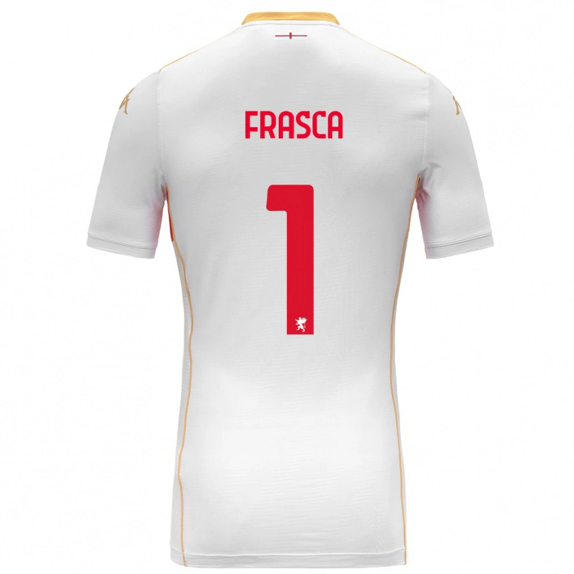 Danxen Bambino Maglia Andrea Frasca #1 Bianco Rosso Kit Gara Away 2025/26 Maglietta