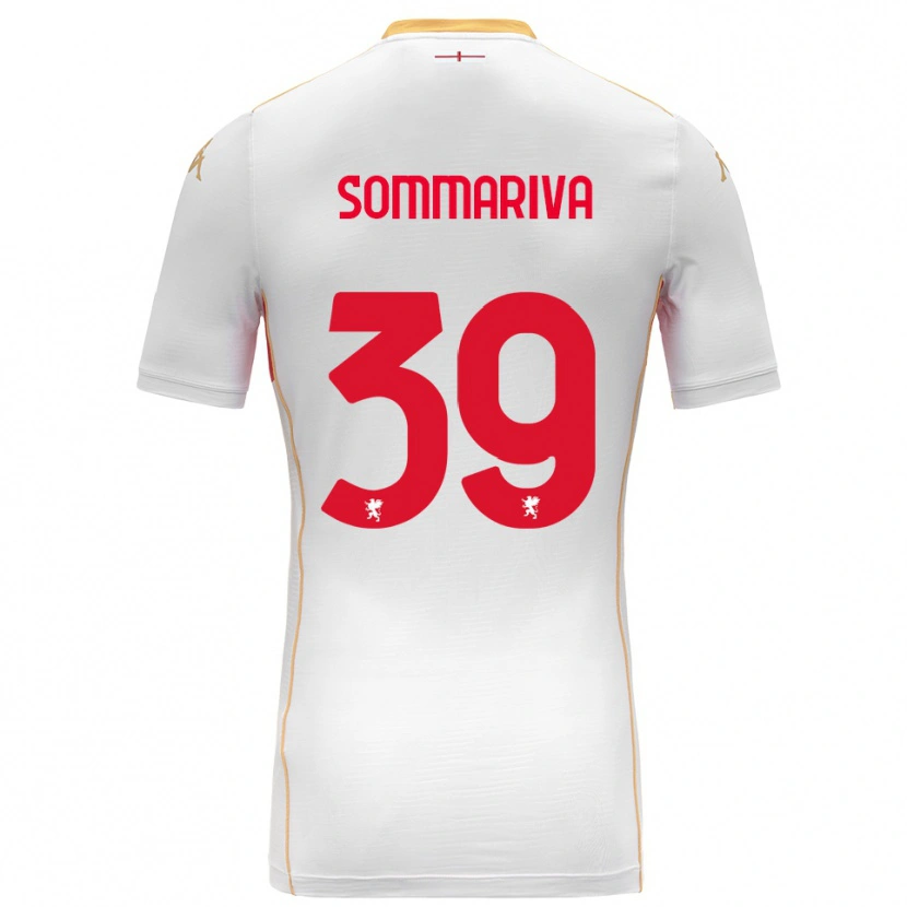 Danxen Bambino Maglia Daniele Sommariva #39 Bianco Rosso Kit Gara Away 2025/26 Maglietta