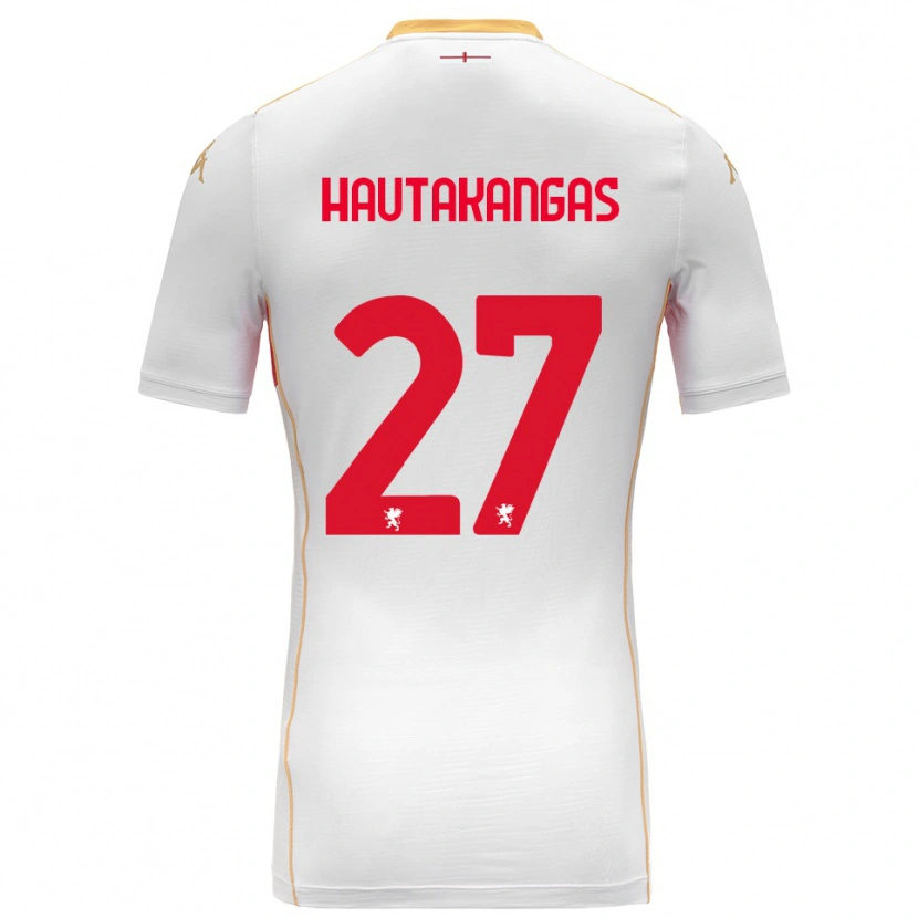 Danxen Bambino Maglia Pietu Hautakangas #27 Bianco Rosso Kit Gara Away 2025/26 Maglietta