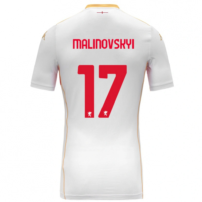Danxen Bambino Maglia Ruslan Malinovskyi #17 Bianco Rosso Kit Gara Away 2025/26 Maglietta