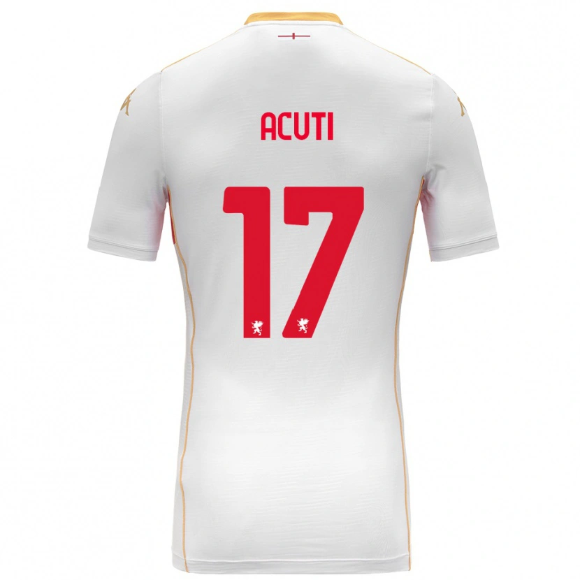 Danxen Bambino Maglia Arianna Acuti #17 Bianco Rosso Kit Gara Away 2025/26 Maglietta